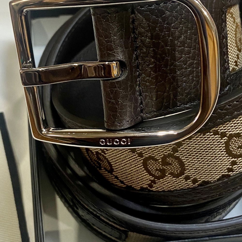 Authentic Mens canvas Gucci Belt Size 154 - Picture 5 of 5